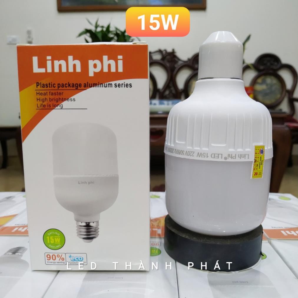 Bóng đèn LED BULB Trụ Linh Phi 15W siêu sáng tiết kiệm 80% điện ⚡GIÁ SỐC⚡