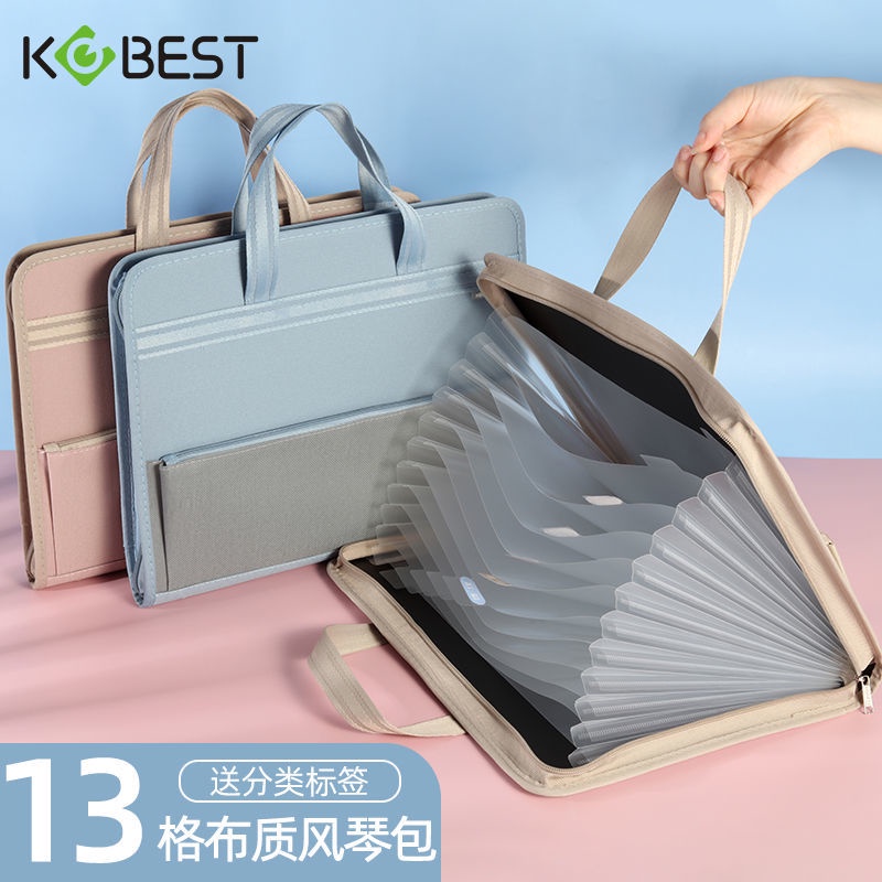 Túi Đựng Tài Liệu 13 Ngăn Cỡ a4 Có Khóa Kéo Tiện Dụng Cho Học Sinh
