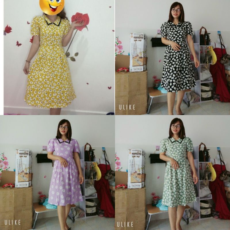 Đầm hoa cúc váy hoa cúc
