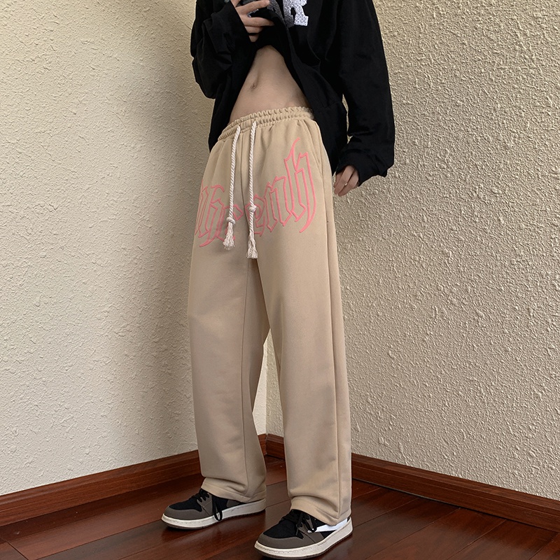 NRVP Quần Thể Thao Nữ Ống Rộng Phong Cách Đường Phố Hàn Quốc Mới