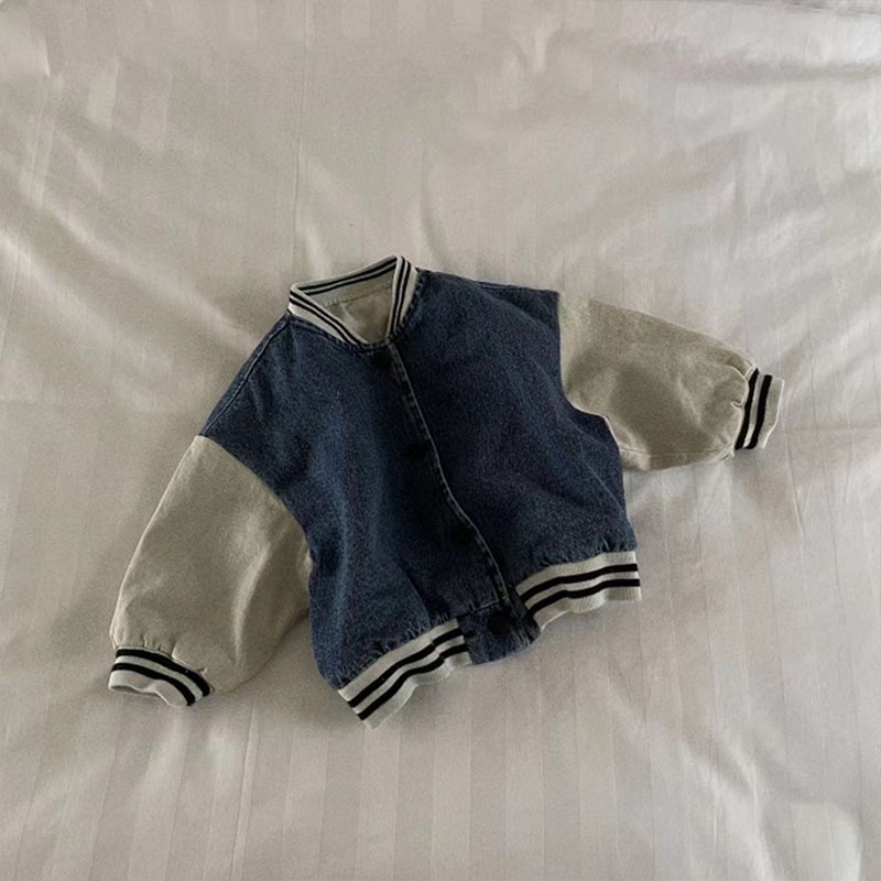 Áo Khoác Denim Tay Dài Phong Cách Hàn Quốc Thời Trang Xuân Thu Cho Bé NY47