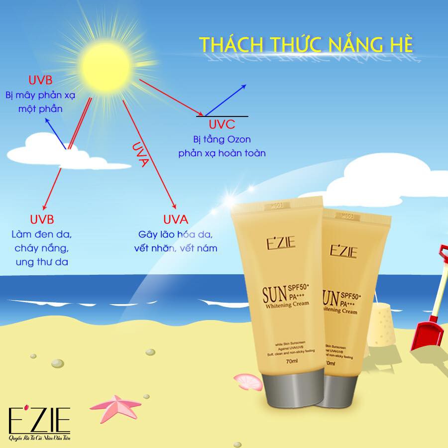 Kem Dưỡng Trắng Da Chống Nắng E'ZIE SUN WHITENING CREAM SPF50+ PA+++