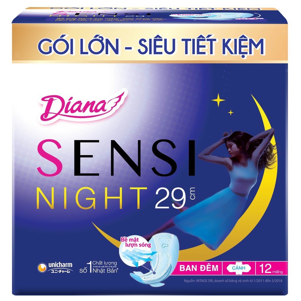 Băng vệ sinh Diana Sensi Night ban đêm 35cm gói