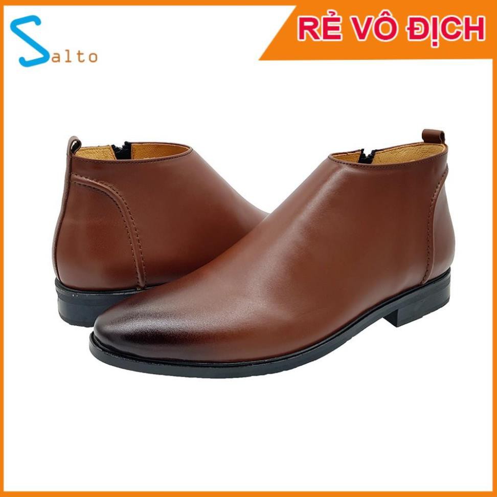 Giày Cổ Lửng Nam Giày Chelsea Boot Nam Da Bò Thật Ensado CL0816 (Nâu)