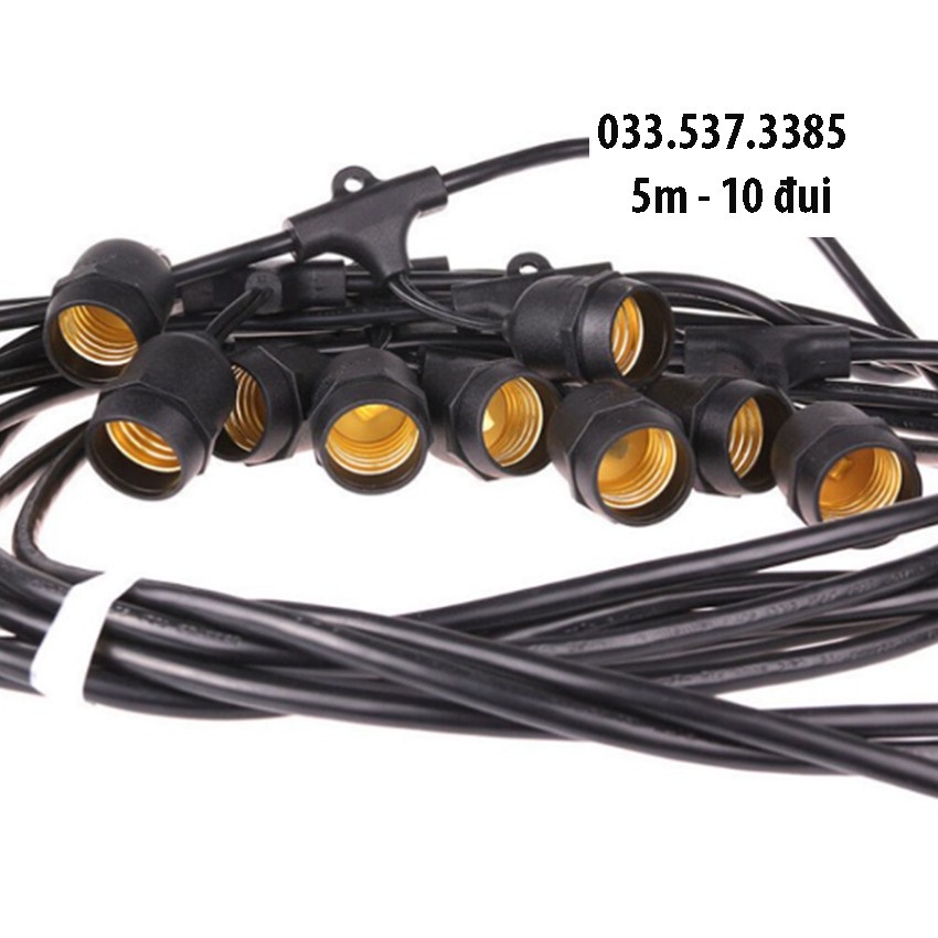 Đui đèn ngoài trời, dây đui đèn trang trí siêu bền, chống nước