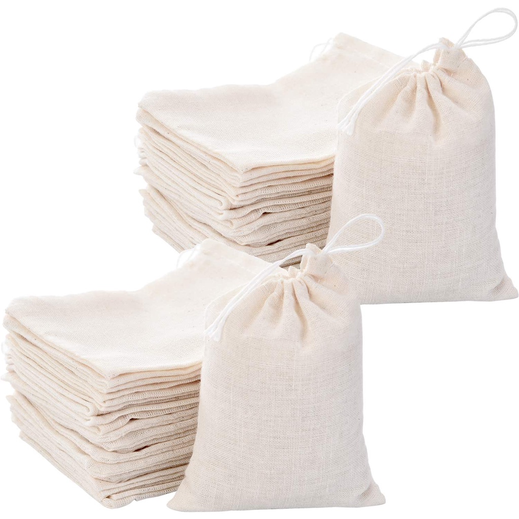 Túi Dây Rút Vải Cotton Lanh Đựng Đồ Đa Năng Tiện Dụng
