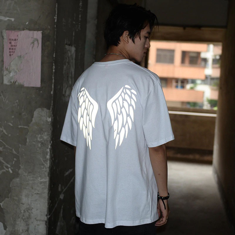 Áo thun phản quang tay lỡ nam nữ cánh 03