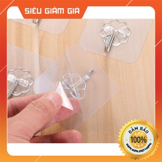 Móc dán tường 6x6 cm siêu dính, trong suốt chịu lực tốt, móc treo tường chắc chắn