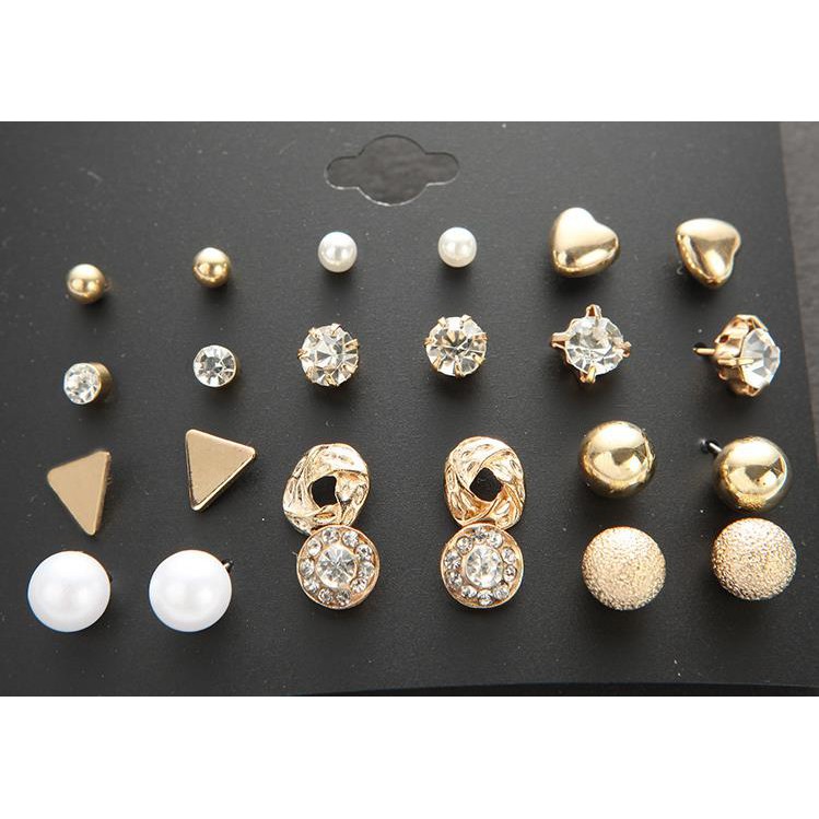 Set 12 Đôi Bông Tai Thời Trang Hàn Quốc