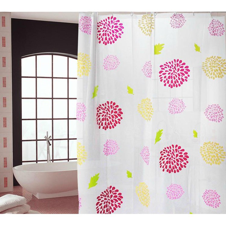 Rèm Cửa Che Phòng Nhà Tắm Peva Cao Cấp - Decor 9 Móc Loại 1.8 X 1.8M - Màn Treo Họa Tiết Đa Dạng Cá Tính - Chống Nước