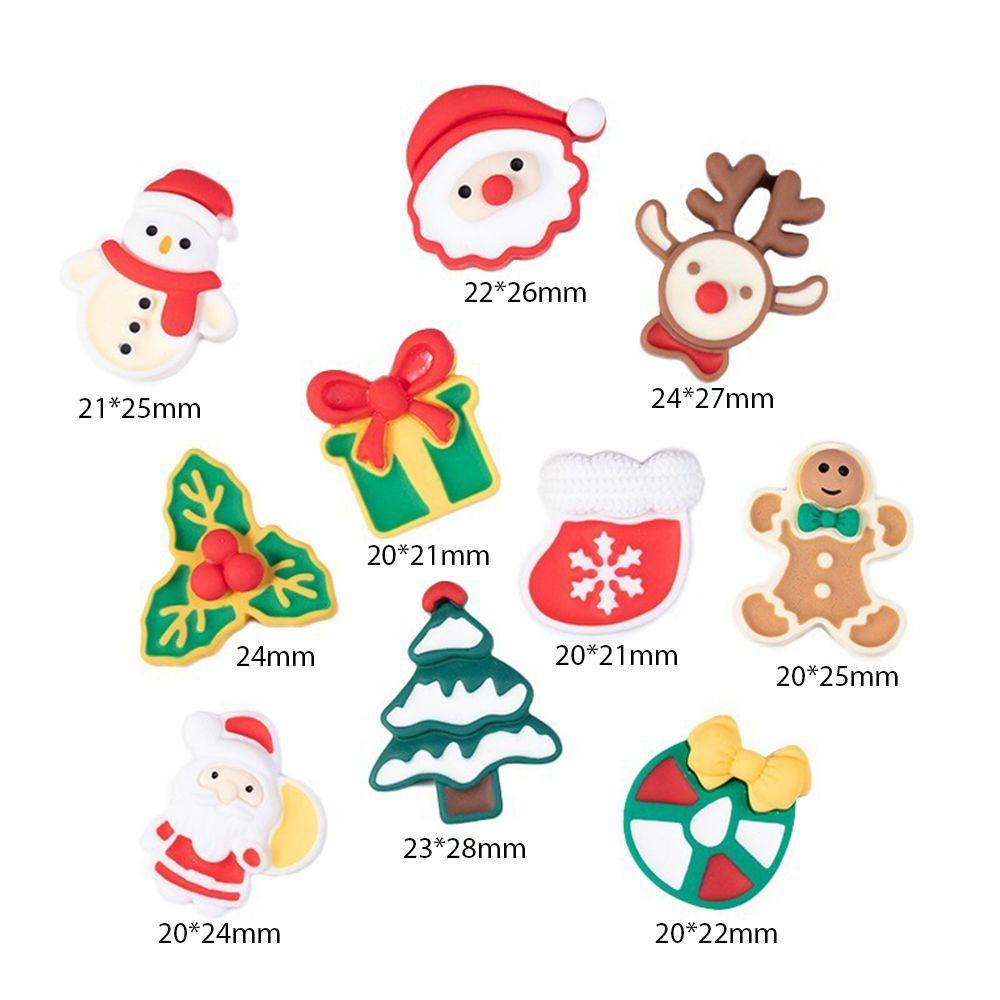 WATTLE 10Pcs/Set Christmas Small Pendant Craft Kit New Year Miniature Ornament Phone Case Decoration