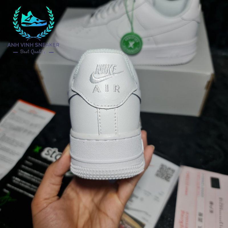 Giày sneaker nam nữ air force 1 trắng lót xám cao cấp