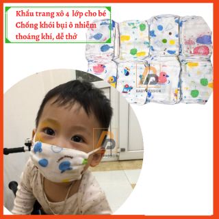 Khẩu trang xô cho bé 4 lớp xuất Nhật từ 2m đến 2 tuổi