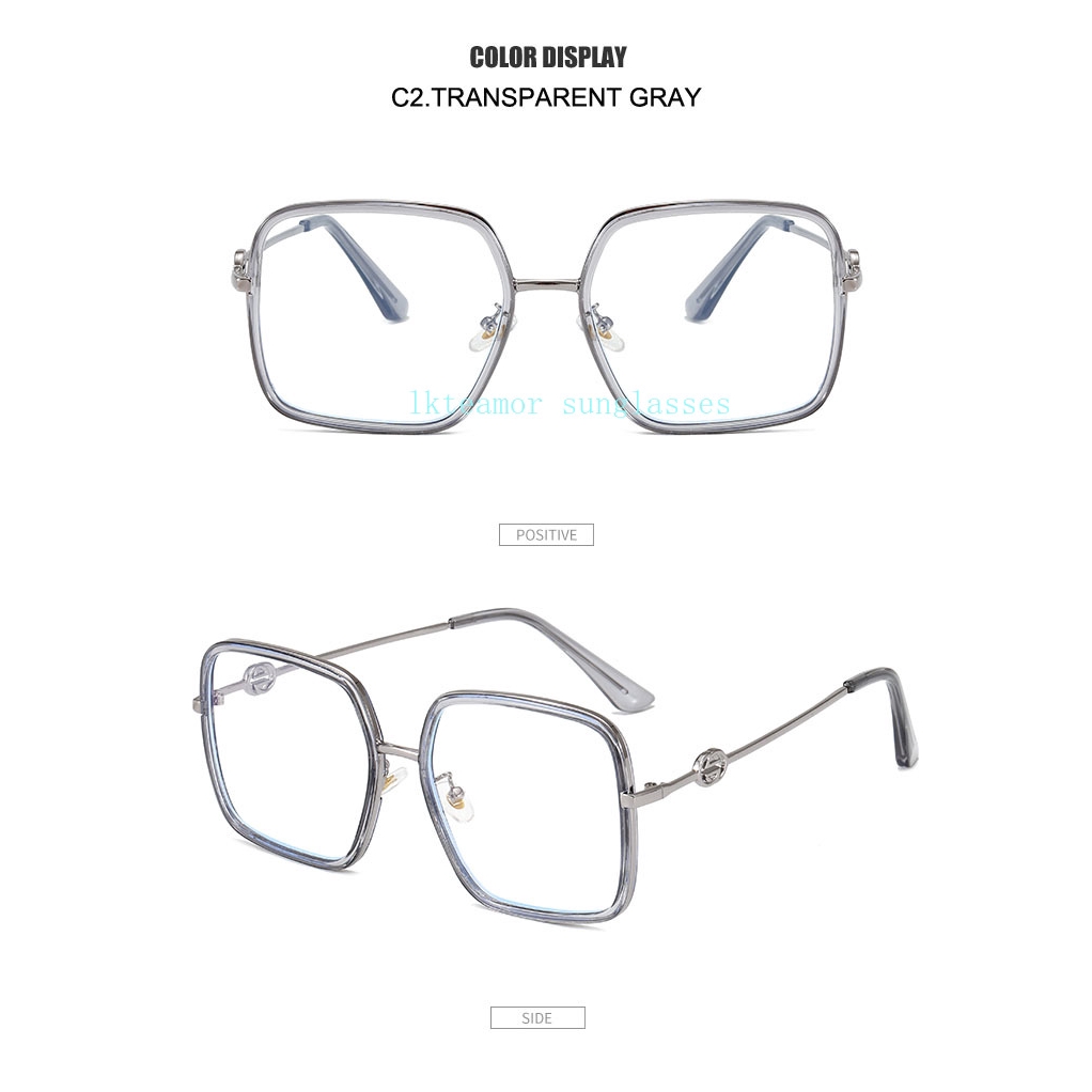 Fashion gold metal glasses frame ladies brand oversized square frame glasses transparent optics men and women universal