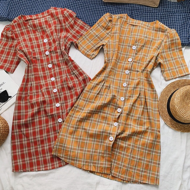 Combo Đầm caro Thuỳ Tâm