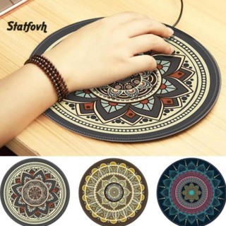 Tấm Lót Chuột Máy Tính Hình Tròn Chống Trượt Phong Cách Vintage 3