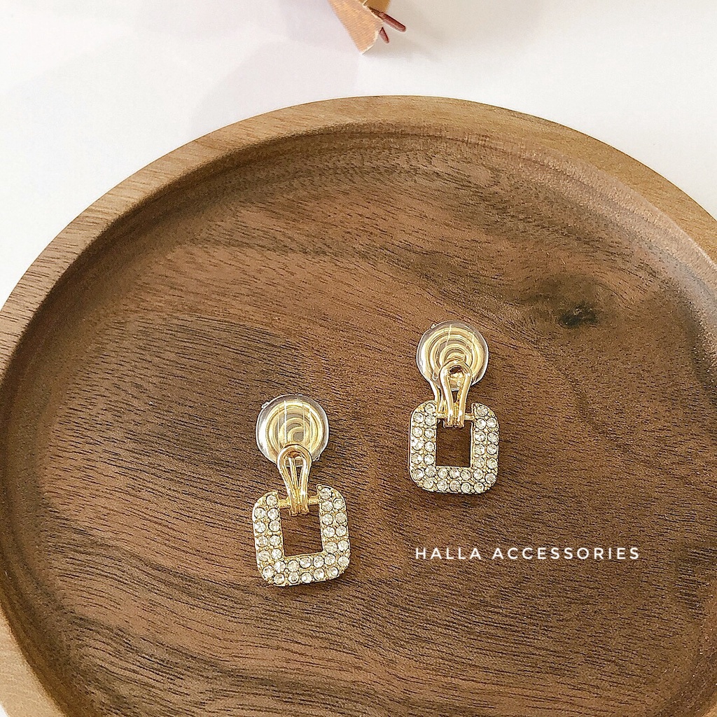 Khuyên tai thanh lịch phong cách Hàn Quốc, sáng đẹp bền màu HALLA