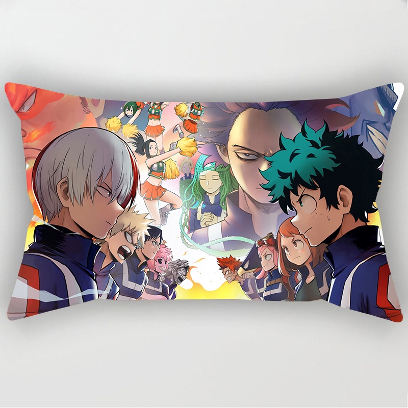 Vỏ gối đơn một mặt in hình Anime My Hero Academia 30x50cm chất lượng cao