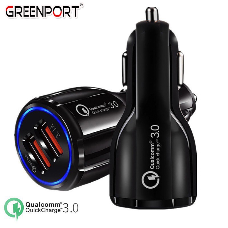 Greenport Ổ Sạc Nhanh 3.0 Sạc Trên Ô Tô Cho Điện Thoại Di Động 2 Cổng Usb