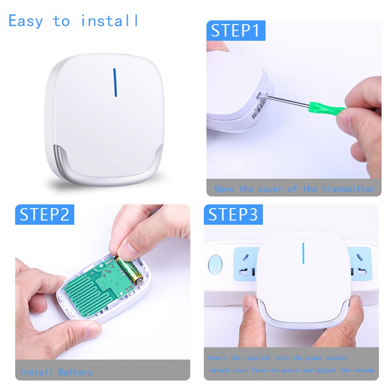 Wireless Doorbell Waterproof 280M Range Smart 58 Melody Ring Door Bell 1 Push Do | BigBuy360 - bigbuy360.vn
