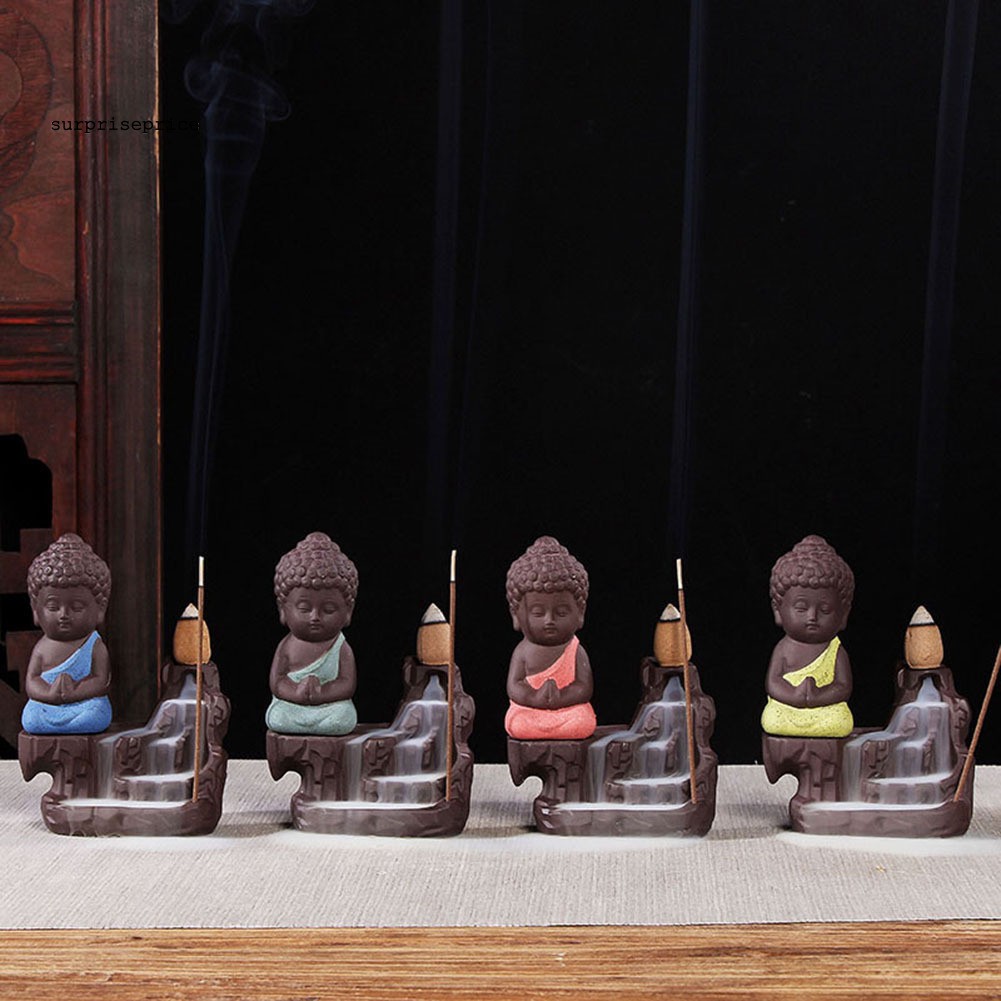 Thác khói hương trầm chảy ngược hình tượng Phật bằng gốm cao cấp