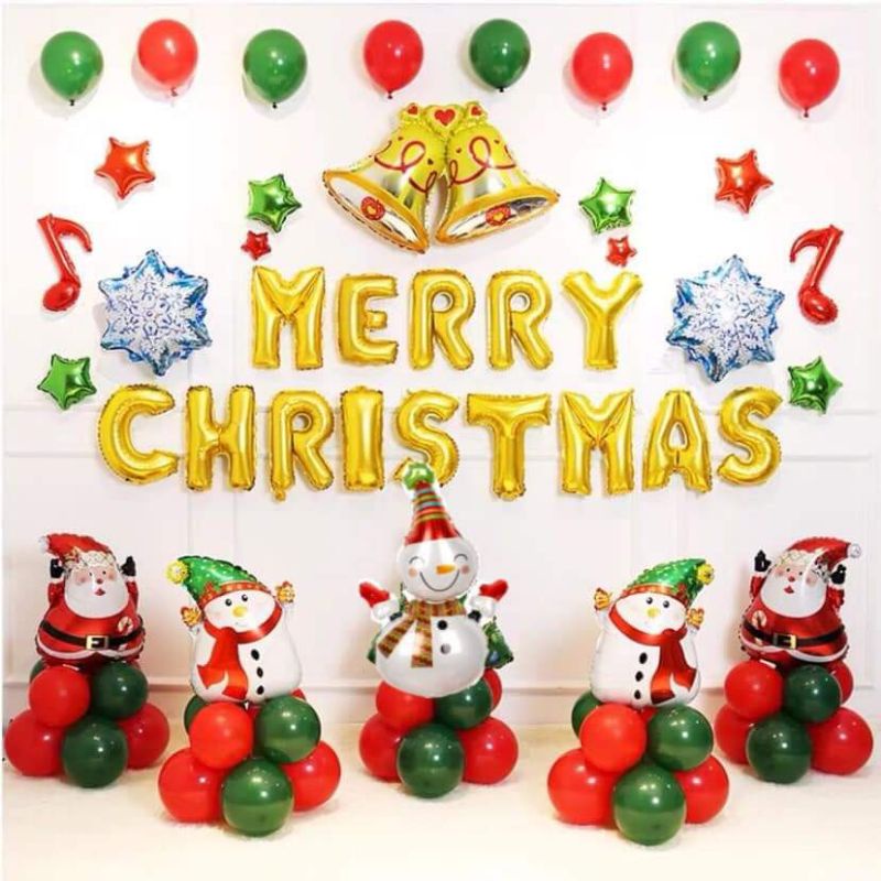 Set Bóng Chữ HAPPY NEW YEAR và MERRY CHRISTMAS Mừng Năm Mới Và Giáng Sinh - Kemshop K59