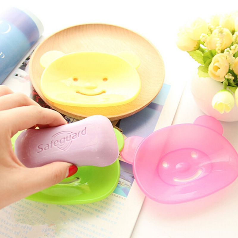 Khay Đựng Xà Phòng Hình Gấu Hoạt Hình Màu Sắc Ngẫu Nhiên