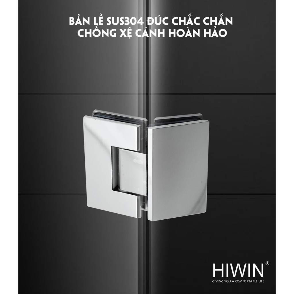 Bộ phụ kiện vách tắm kính kết cấu 135 độ inox 304 Hiwin PKF-135