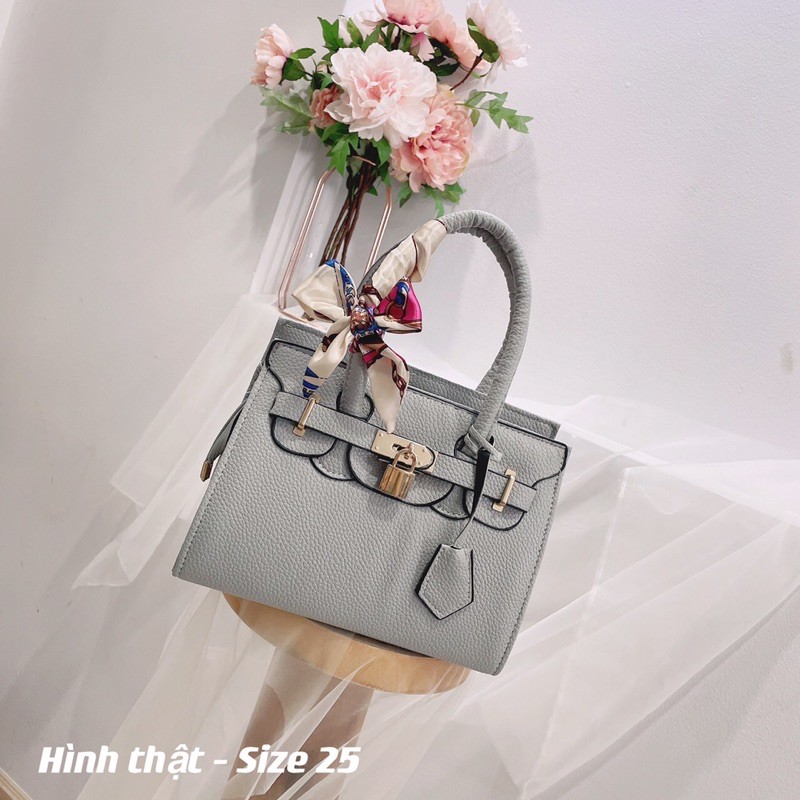 Túi xách nữ công sở tặng khăn, túi đeo chéo 2 ngăn da mềm size to phù hợp đi làm dự tiệc sang trọng | BigBuy360 - bigbuy360.vn