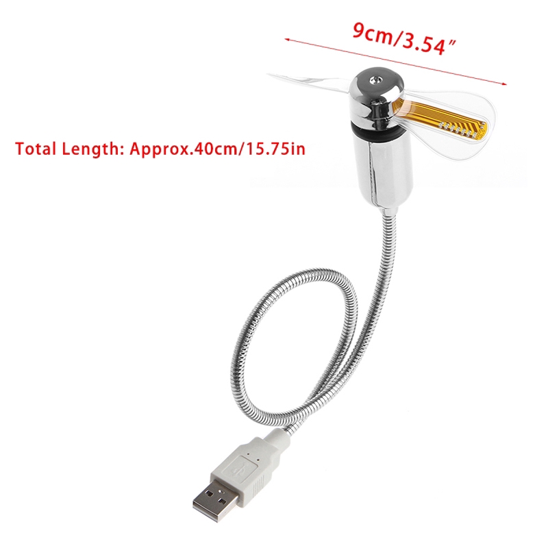 Quạt tản nhiệt đèn LED USB 2.0 linh hoạt cho máy tính
