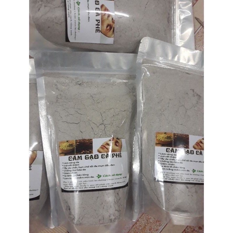 Combo 10kg cám gạo cafe + 1kg bột bã cafe + 5 cọ quét mặt