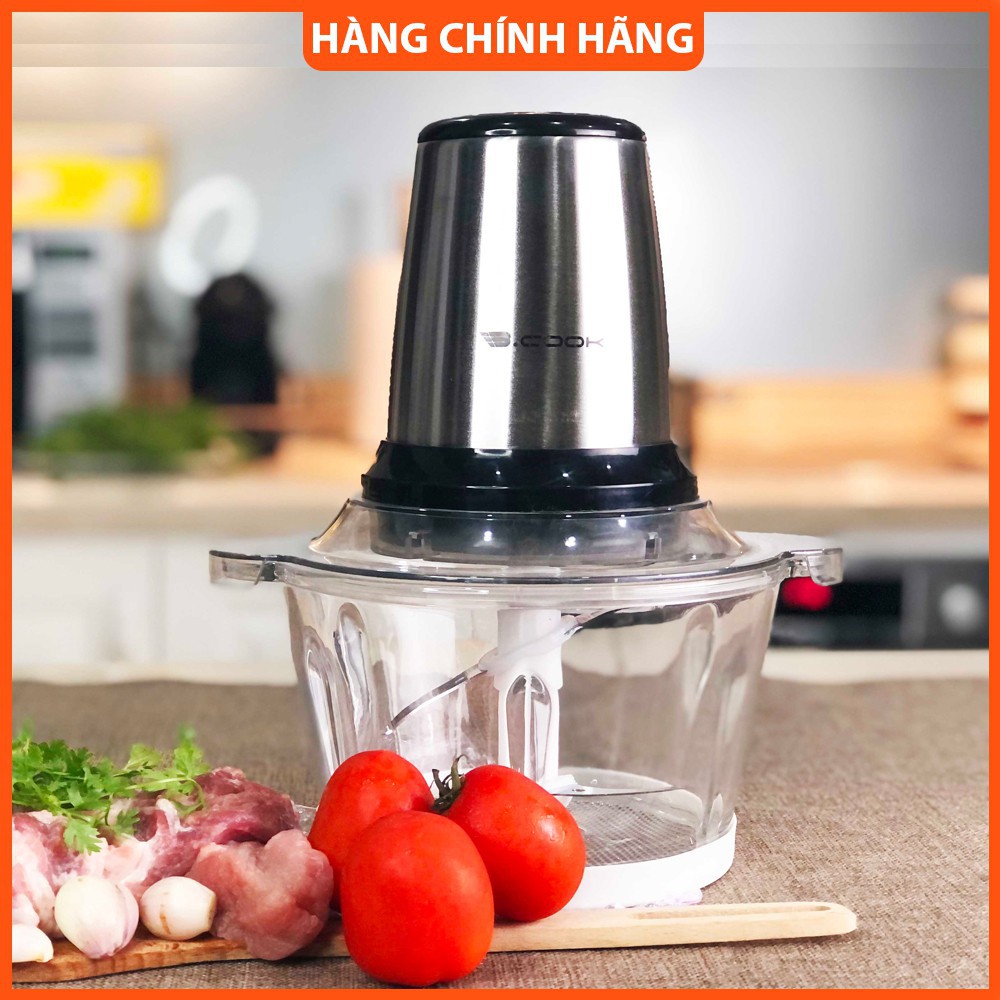 [Chính hãng BH 12 tháng] Máy xay thịt, xay hoa quả, lưỡi dao kép Bcook cối thuỷ tinh 2L