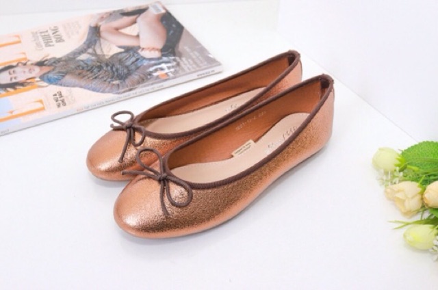 Giày bệt nơ nhũ