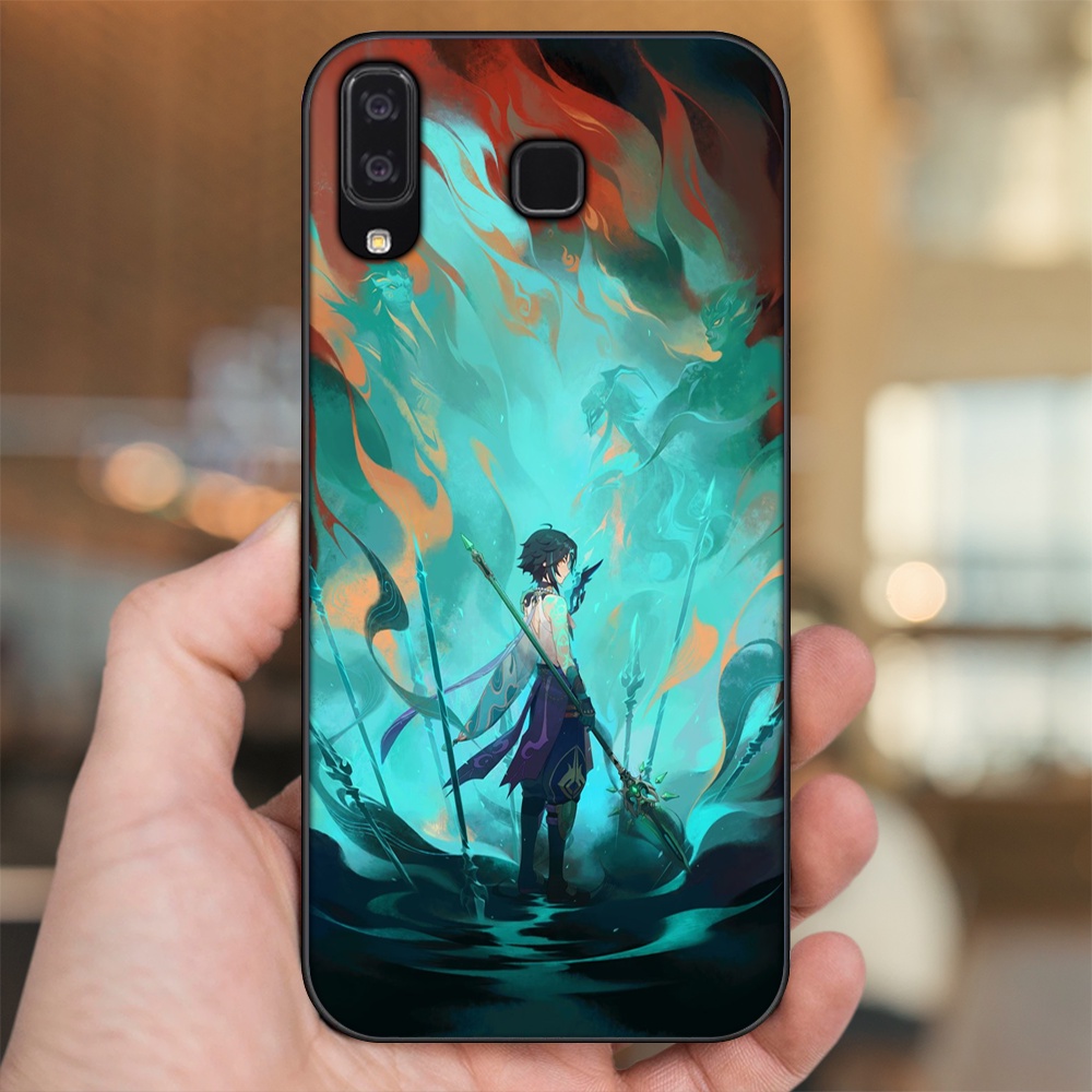 Ốp lưng Samsung A8 Star viền đen in hình Xiao Genshin Impact