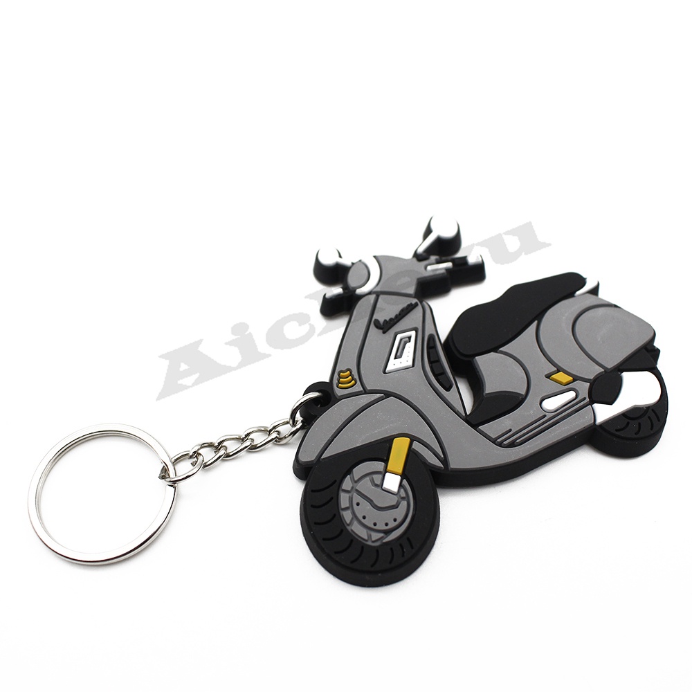 Móc Khóa Cao Su Trang Trí Nút Khởi Động Xe Máy Piaggio Vespa