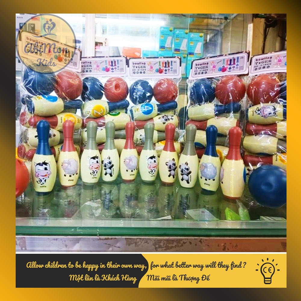 Đồ Chơi Ném Bóng Bowling Cho Bé (2 bóng) ☘️ Montessori cao cấp ✨ Đồ chơi Gỗ - Giáo Dục - An toàn - Thông minh