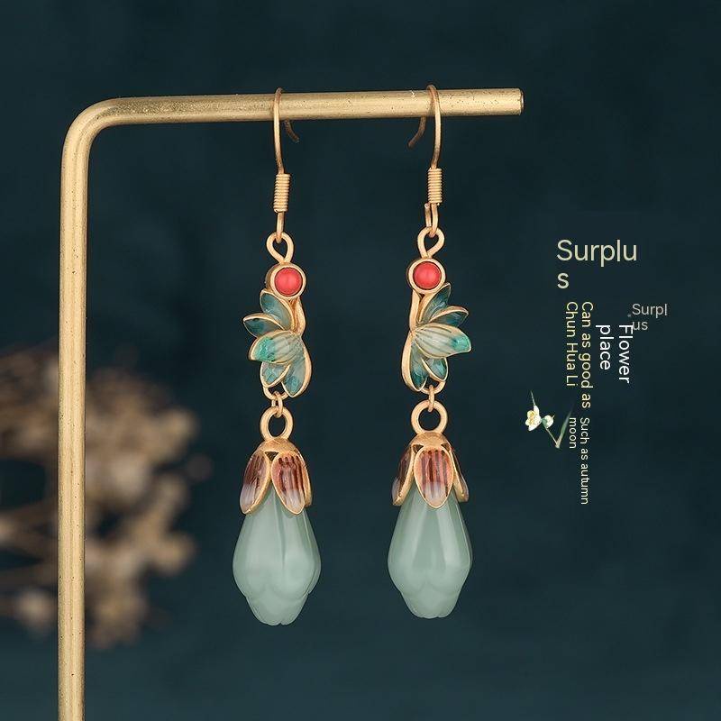 Bông Tai Mạ BạC 925 HìNh Hoa Phong CáCh Retro 365#