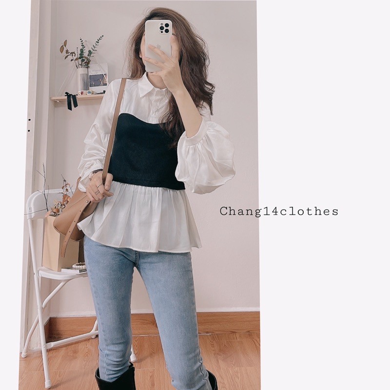 Áo sơ mi vạt xoè 2 dáng tay ngắn và tay dài | BigBuy360 - bigbuy360.vn