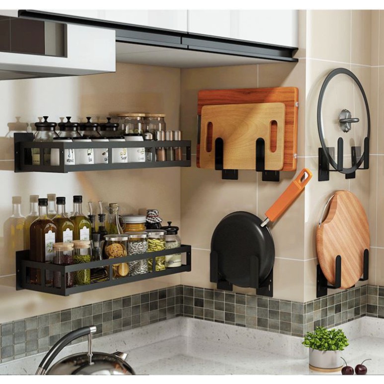 (Kho Sỉ Nam Đinh) kệ nhà bếp , kệ treo tường nhà bếp bằng thép sơn tĩnh điện không gỉ siêu chắc chắn kệ đựng đồ đa năng