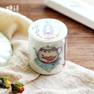 Chu kì 32cm cuộn sticker cô gái và tiệc trà chiều