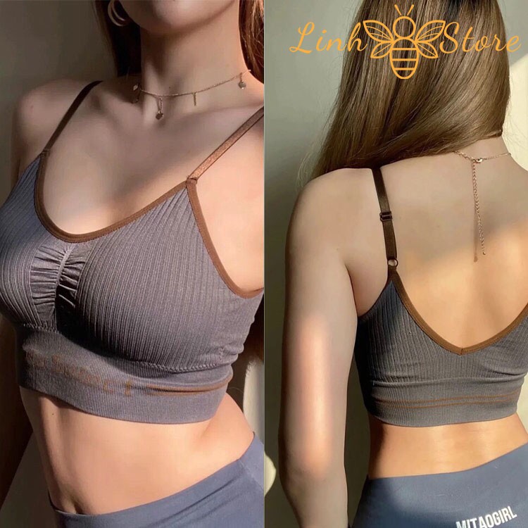 Áo Bra Thể Thao Dáng Croptop Kaka Select - Áo Bra Nữ Nhún Ngực Nâng Vòng 1 FreeSize vòng ngực 60-100cm