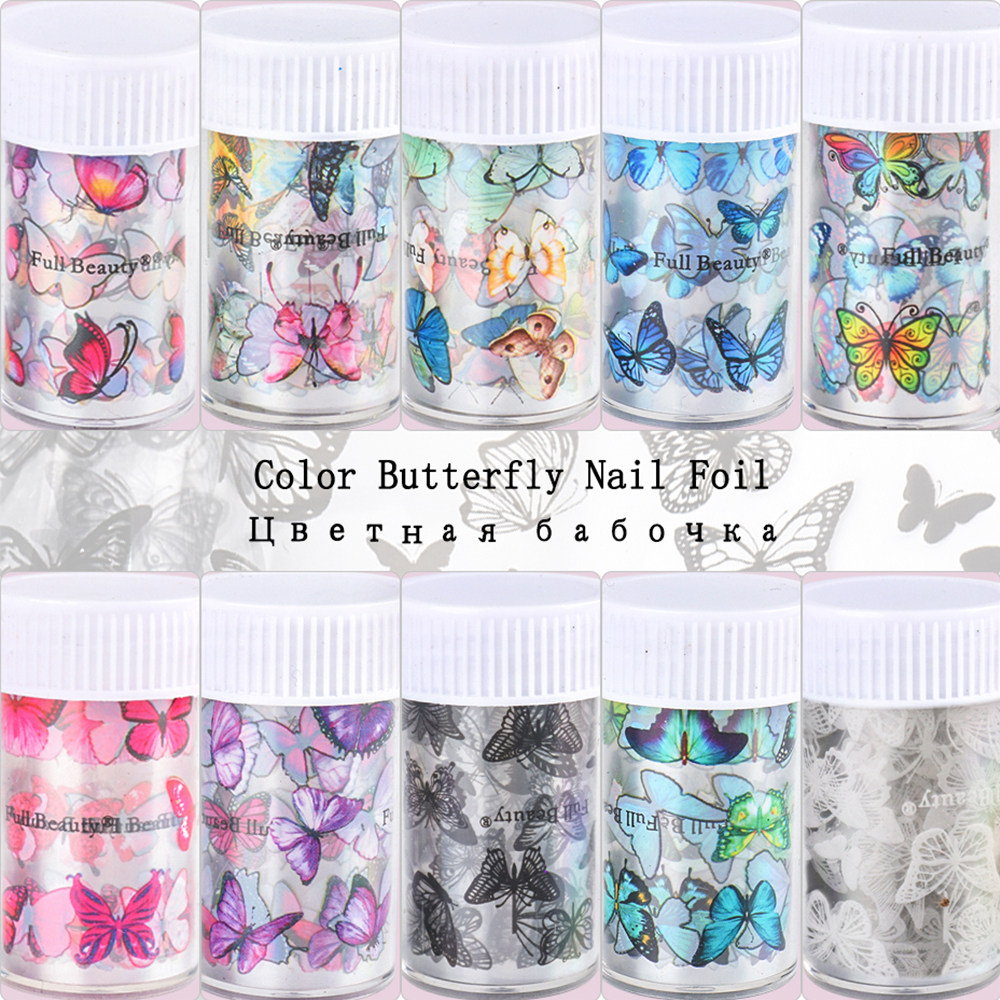 (Hàng Mới Về) Nhãn Dán Trang Trí Móng Tay Hình Bướm 3d 100x4cm