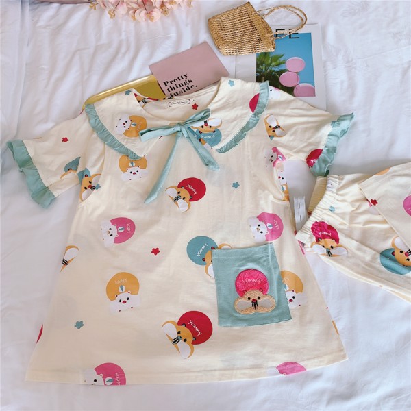 Bộ Lửng 100% cotton mặc BẦU và SAU SINH mùa hè Sóc cute