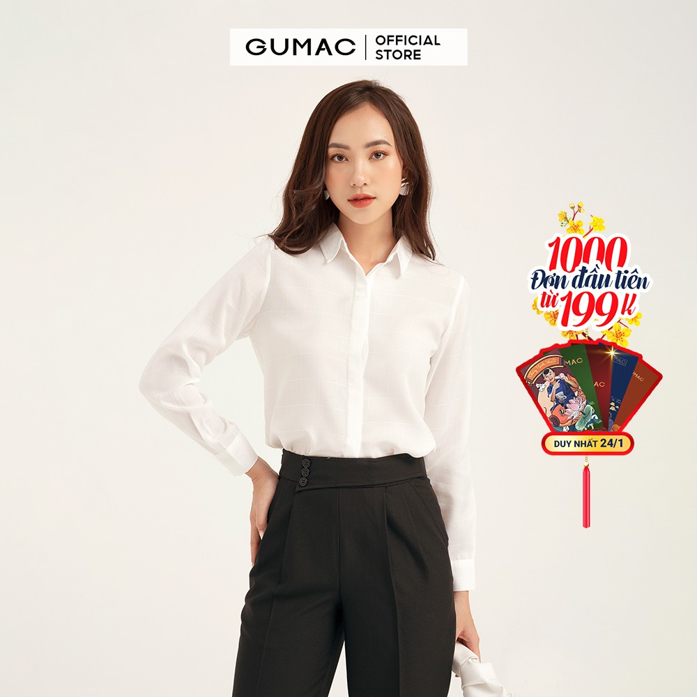 Áo sơ mi nữ nẹp che GUMAC AB143