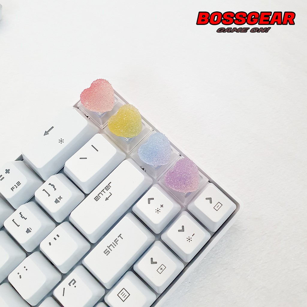 Keycap Lẻ hình kẹo dẻo trái tim cực đẹp và dễ thươngHeart candy ( keycap resin độc lạ )( Keycap Artisan )