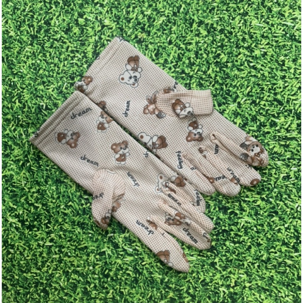 Bao tay găng tay Nữ chất liệu vải cotton chống nắng, giữ ấm lái xe, Kiểu dáng truyền thống, Bít 5 Ngón