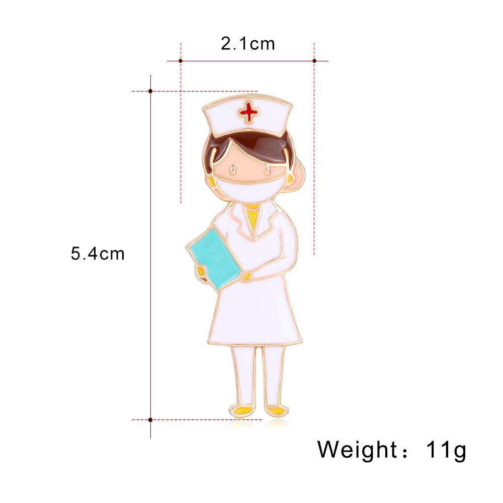 Trâm Cài Áo Hợp Kim Tráng Men Hình Y Tá Dễ Thương