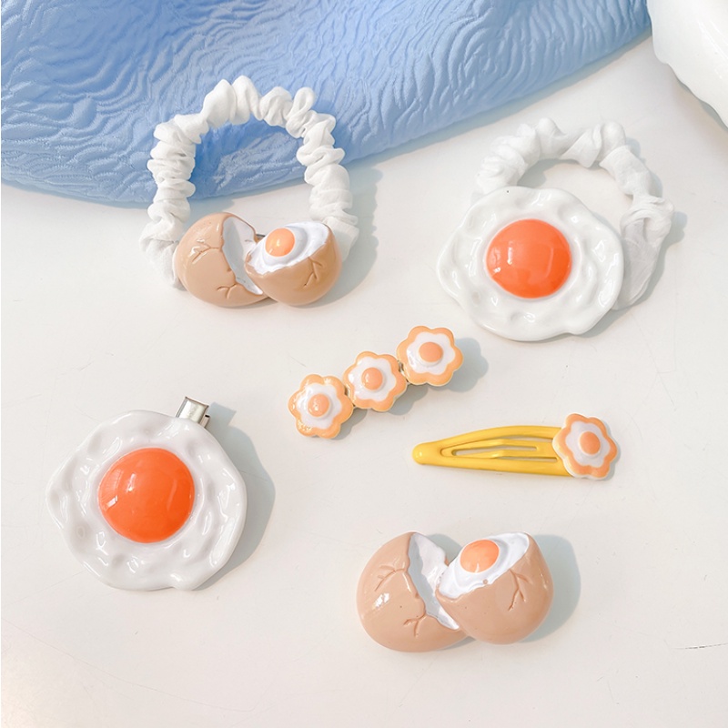 Đồ cột tóc/ kẹp tóc thiết kế hình quả trứng hoạt hình phong cách Hàn Quốc sáng tạo dễ thương
