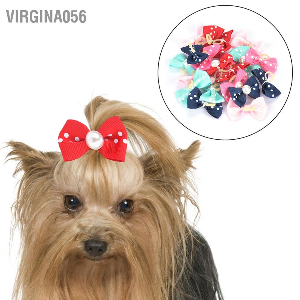 Hàng Hot 20 cái Nơ cài tóc cho chó với dây thun cho thú cưng Cún con Teddy Phụ kiện chải lông Màu sắc ngẫu nhiên Hàng giao ngayVirgina056