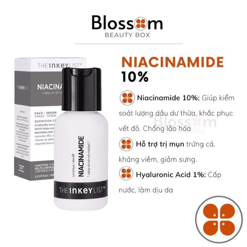 Serum niacinamide da dầu mụn The Inkey List